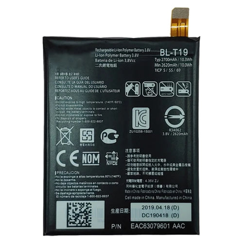 Batterie de remplacement pour LG Google Nexus 5X (H790 H791 H798), BL-T19 Batterie de remplacement pour LG Google Nexus 5X (H790 H791 H798), BL-T19